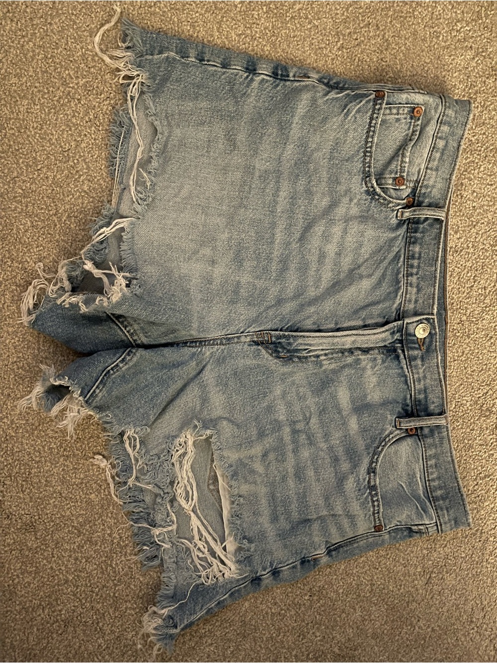 American Eagle Outfitters Light Blue Distressed Denim Cutoff Shorts